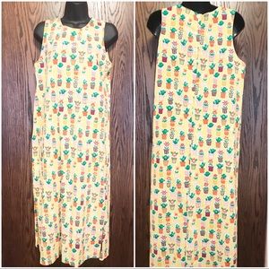 Vintage dress- cactus and flowers!